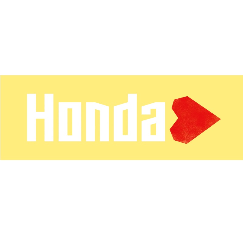 【Hondaハート】エクステリアステッカー（白）