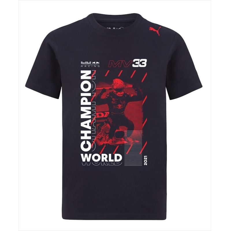 Red Bull Racing Honda 2021 マックス・フェルスタッペン ワールドチャンピオン記念Tシャツ